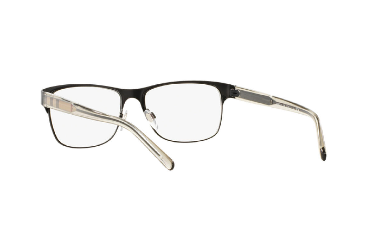 Burberry BE 1289 1007 Black Metal Rectangle Eyeglasses 55mm