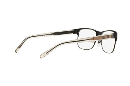 Burberry BE 1289 1007 Black Metal Rectangle Eyeglasses 55mm