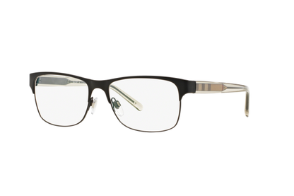 Burberry BE 1289 1007 Black Metal Rectangle Eyeglasses 55mm
